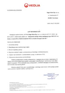 List referencyjny VEolia